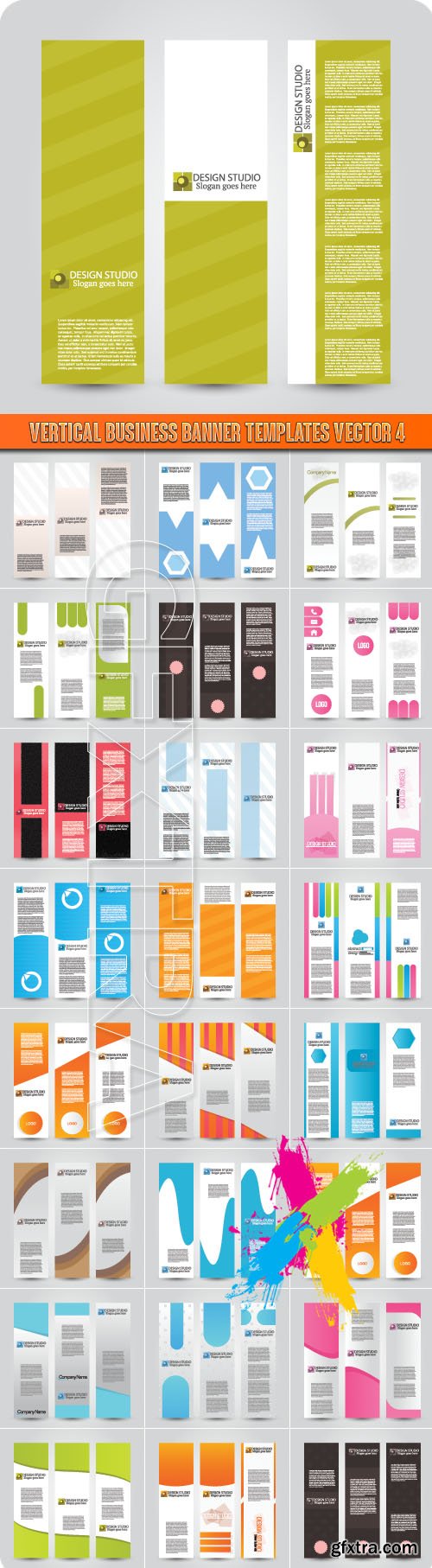 Vertical business banner templates vector 4