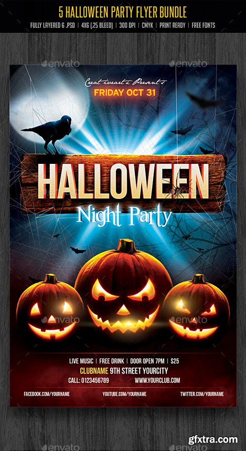 GraphicRiver - Halloween Party Flyer Bundle - 18098896