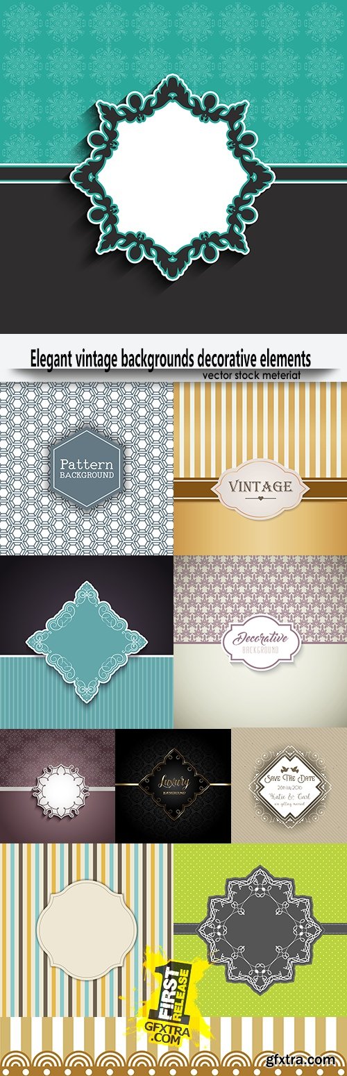 Elegant vintage backgrounds decorative elements