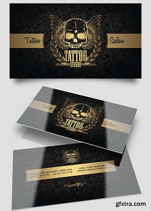 Tattoo Salon V1 Business Card Templates PSD