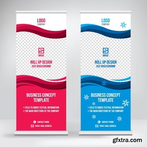 Vector roll up banner template, stand template, banner design