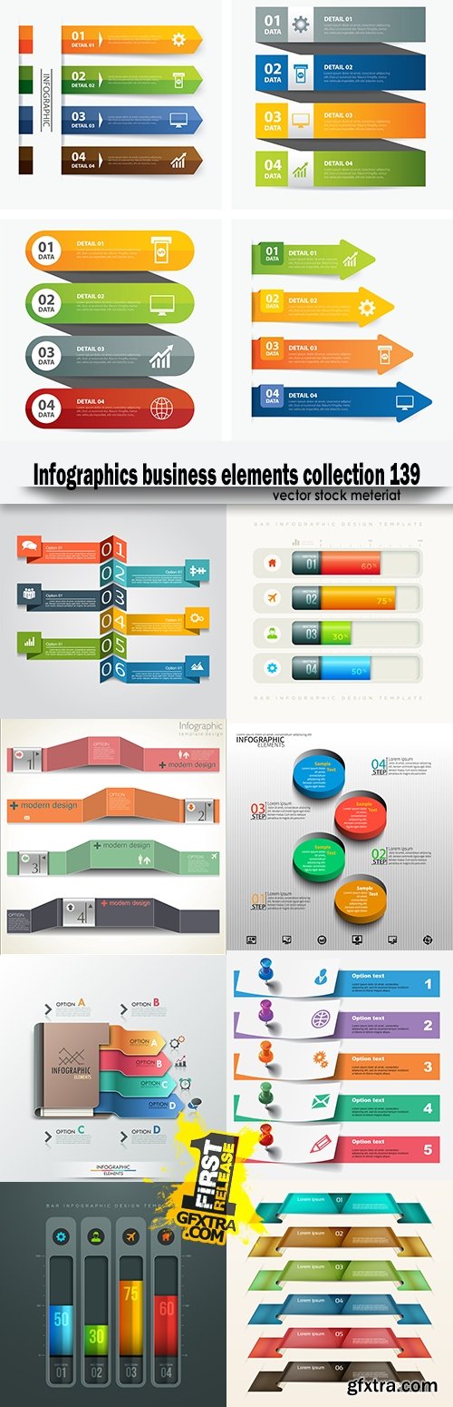 Infographics business elements collection 139