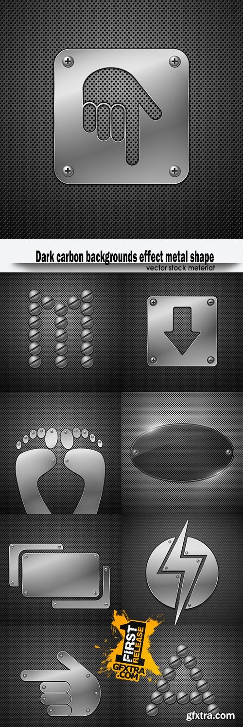 Dark carbon backgrounds effect metal shape