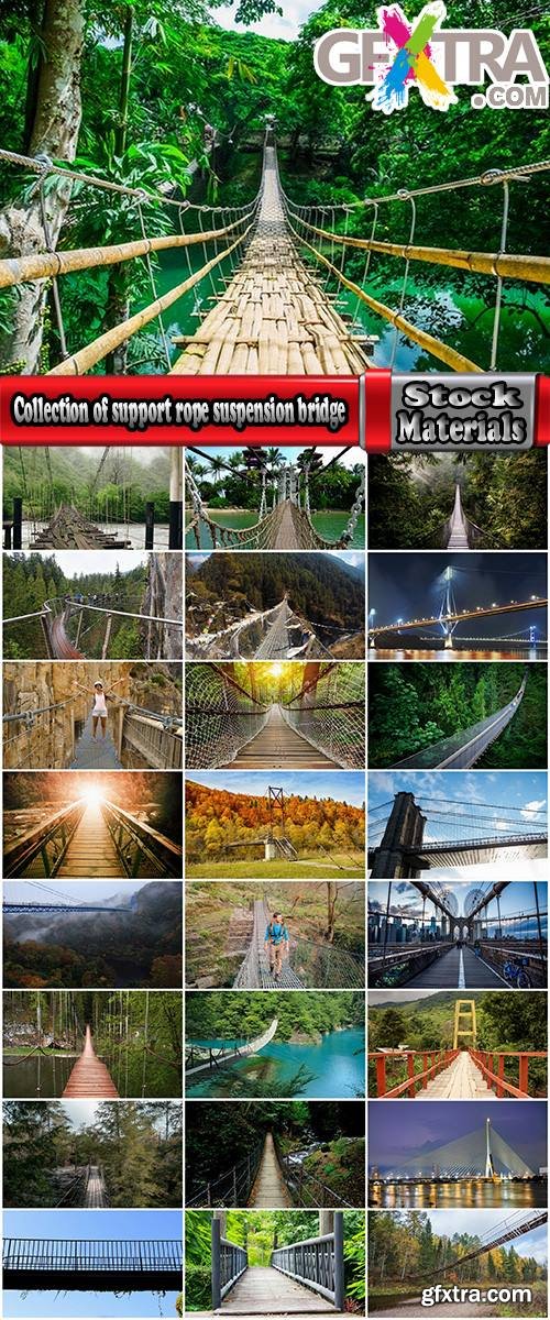 Collection of support rope suspension bridge crossing of the valley the canyon 25 HQ Jpeg