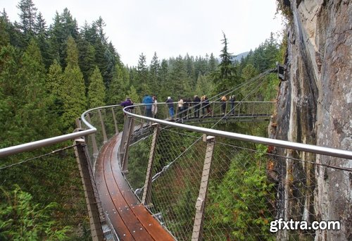 Collection of support rope suspension bridge crossing of the valley the canyon 25 HQ Jpeg