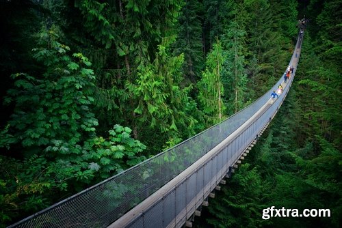 Collection of support rope suspension bridge crossing of the valley the canyon 25 HQ Jpeg