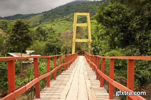 Collection of support rope suspension bridge crossing of the valley the canyon 25 HQ Jpeg