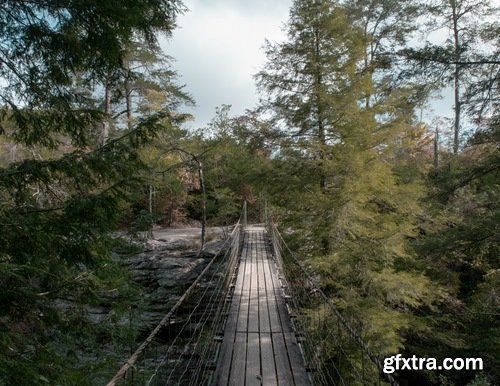 Collection of support rope suspension bridge crossing of the valley the canyon 25 HQ Jpeg