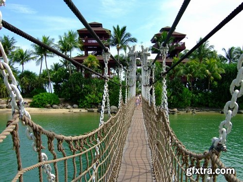 Collection of support rope suspension bridge crossing of the valley the canyon 25 HQ Jpeg