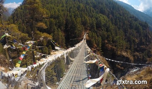 Collection of support rope suspension bridge crossing of the valley the canyon 25 HQ Jpeg