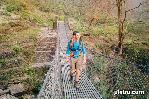 Collection of support rope suspension bridge crossing of the valley the canyon 25 HQ Jpeg