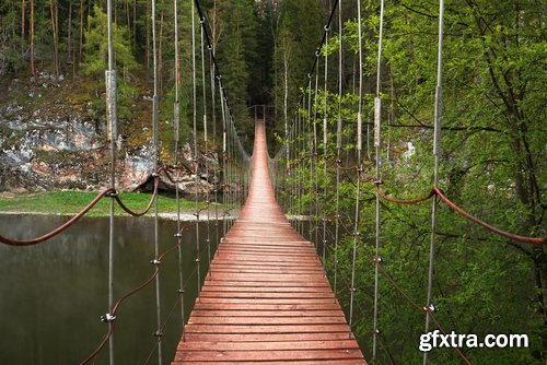 Collection of support rope suspension bridge crossing of the valley the canyon 25 HQ Jpeg