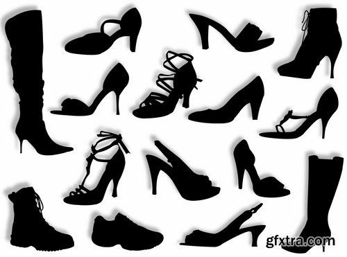 Collection boots women shoes shoemaker new shoes vector image 25 EPS