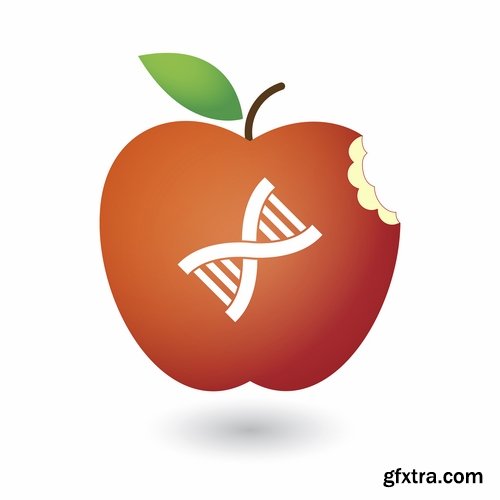 Collection bitten apple trace of teeth fruit vector image 25 EPS