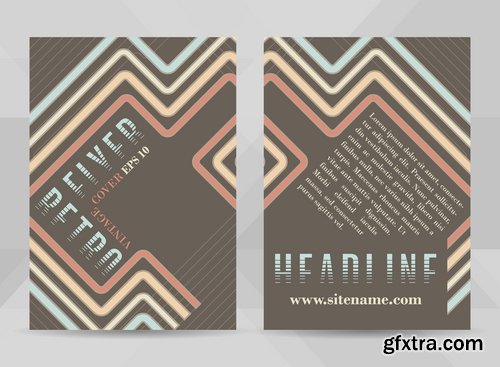 Collection book cover journal notebook flyer card business card banner vector image 25 EPS