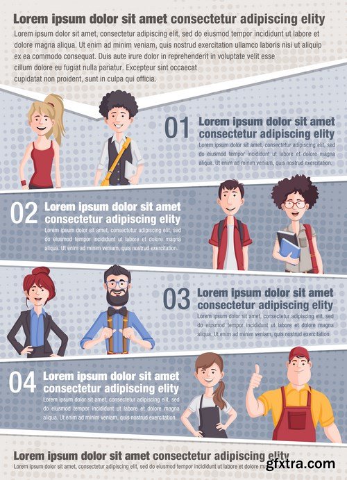 Working & Cartoon Business People - 20xEPS