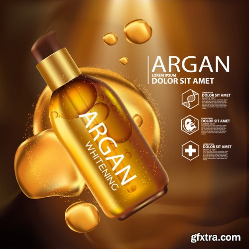 Argan oil serum, cosmetics concept template