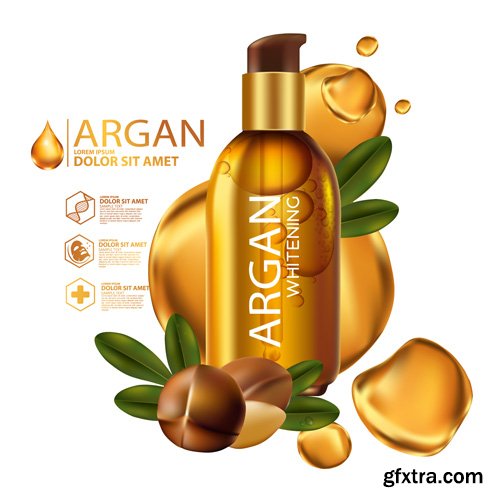 Argan oil serum, cosmetics concept template