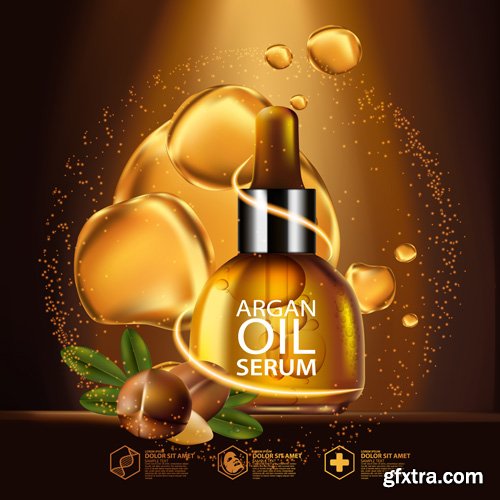 Argan oil serum, cosmetics concept template