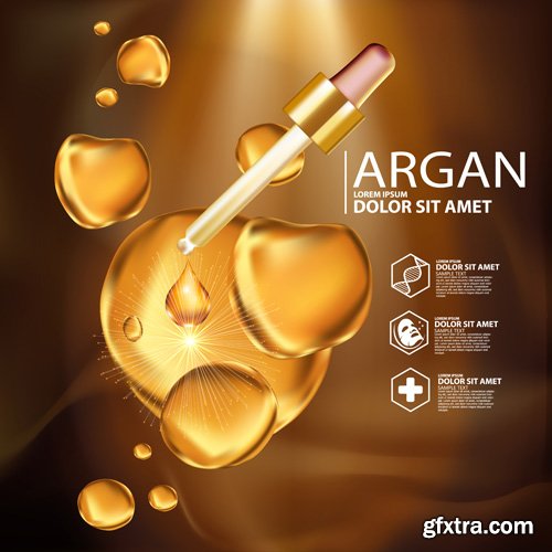 Argan oil serum, cosmetics concept template