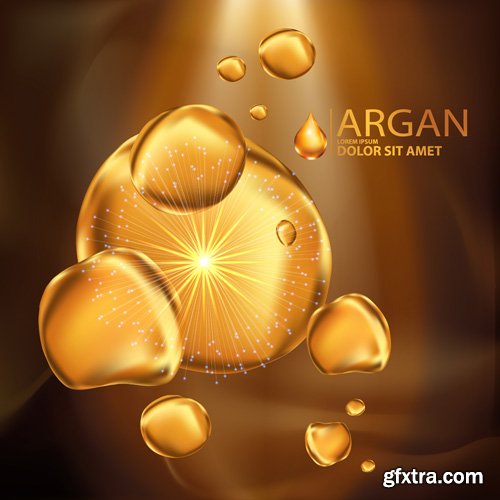 Argan oil serum, cosmetics concept template