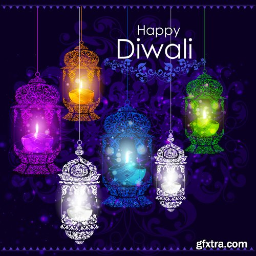 Happy Diwali vector background, India festival