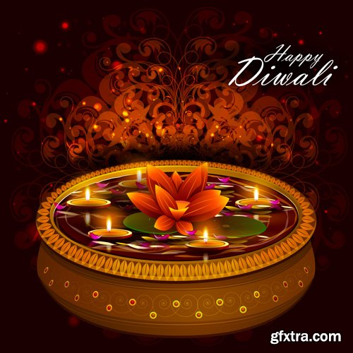 Happy Diwali vector background, India festival