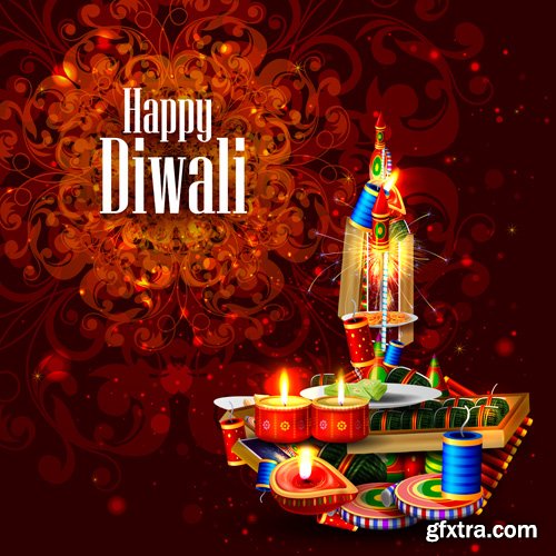 Happy Diwali vector background, India festival