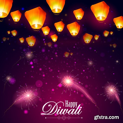 Happy Diwali vector background, India festival