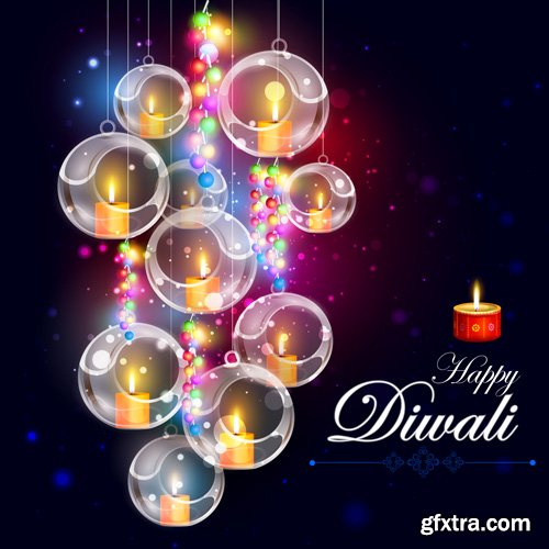 Happy Diwali vector background, India festival