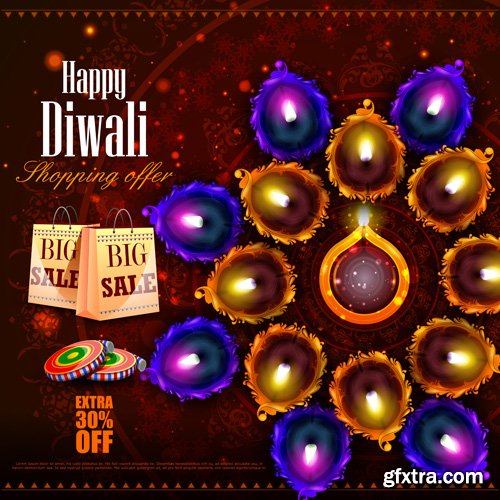 Happy Diwali vector background, India festival