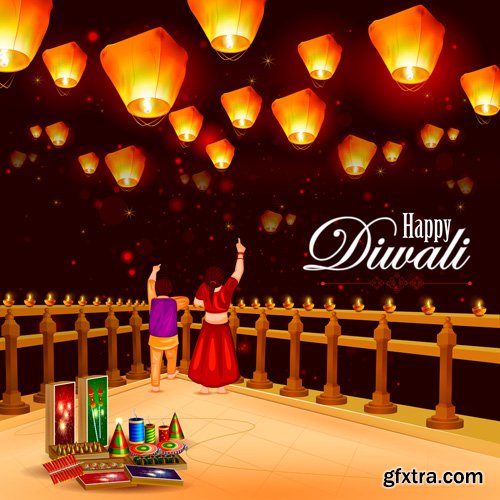 Happy Diwali vector background, India festival