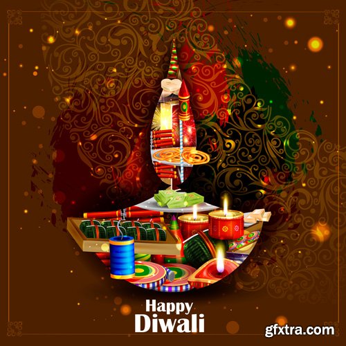 Happy Diwali vector background, India festival