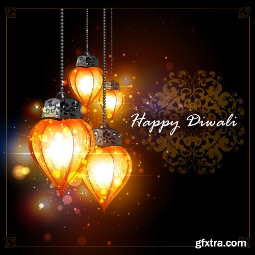 Happy Diwali vector background, India festival