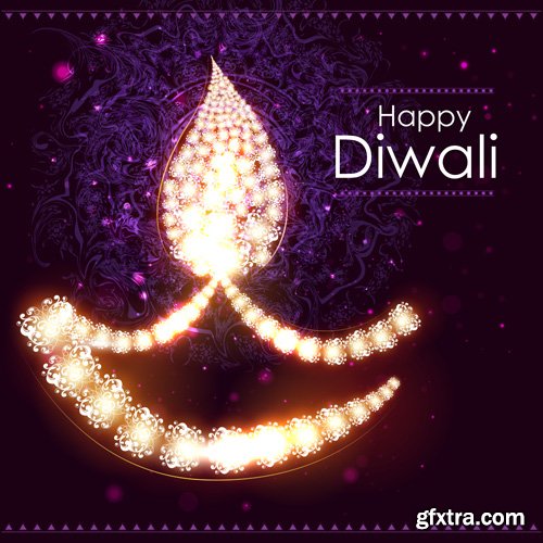 Happy Diwali vector background, India festival