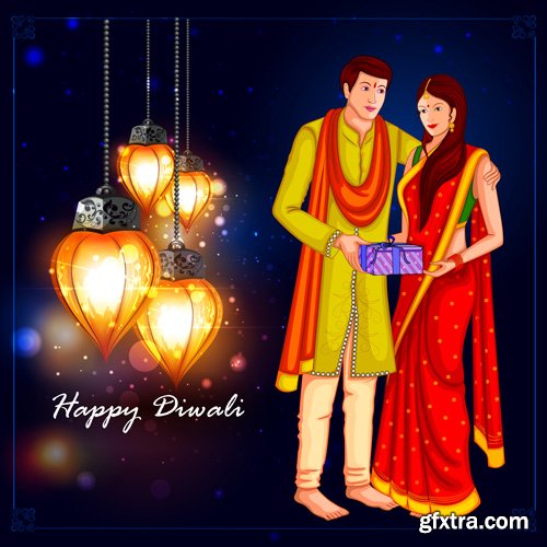 Happy Diwali vector background, India festival