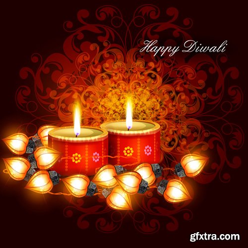 Happy Diwali vector background, India festival