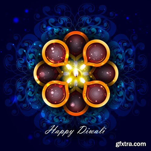 Happy Diwali vector background, India festival