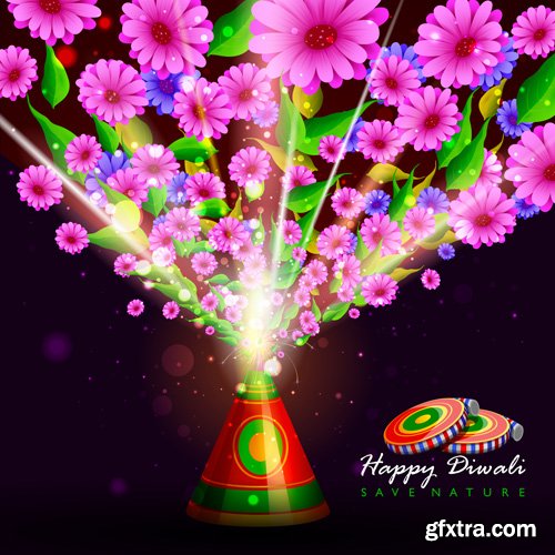 Happy Diwali vector background, India festival