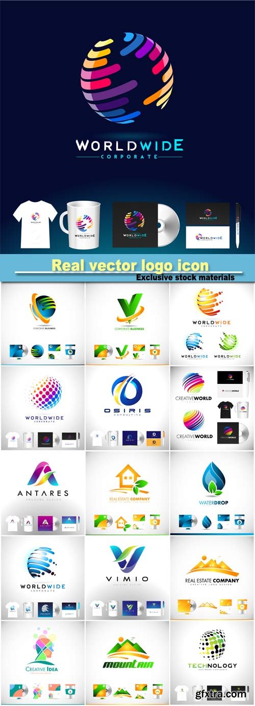 Real vector logo icon, design template corporate identity