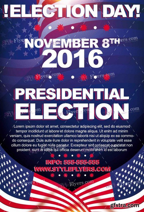 Election Day PSD Flyer Template + Facebook Cover