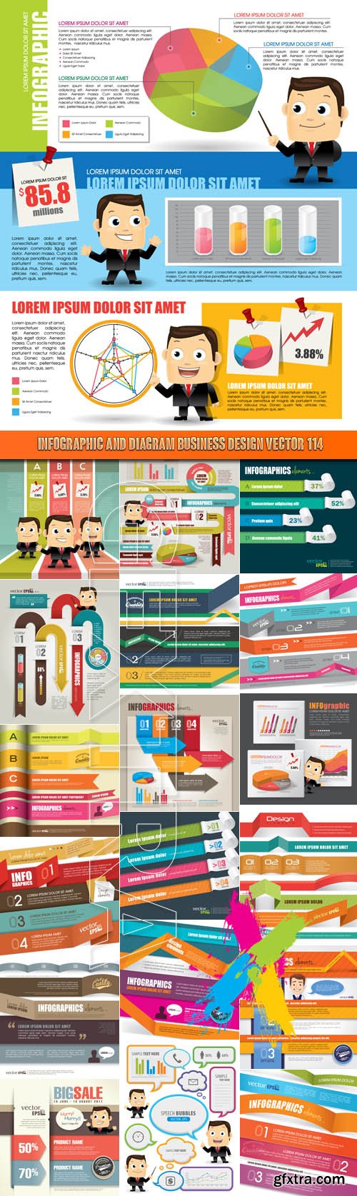 Infographic and diagram business design vector 114