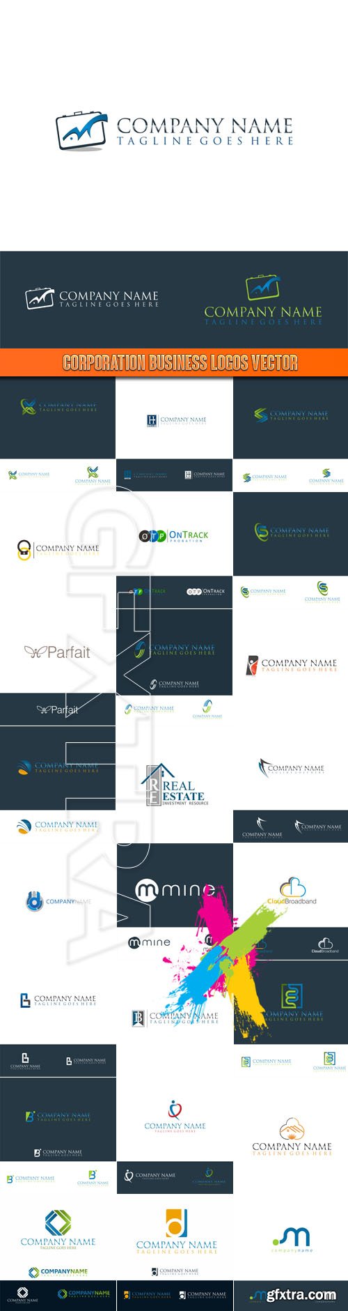 Corporation business logos Vector