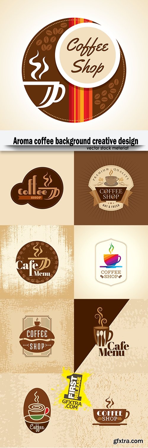 Aroma coffee background creative design