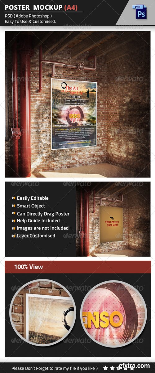 Graphicriver Poster Mockup ( Vintage Style ) 8408599