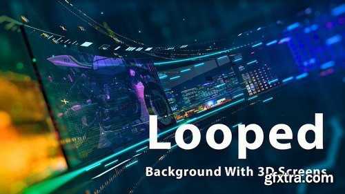 Videohive Looped Background With 3D Screens 17088814