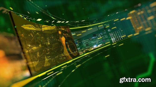 Videohive Looped Background With 3D Screens 17088814