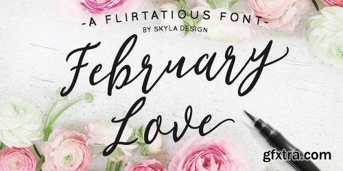 CreativeMarket Flirty font, February Love 965831