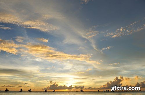 Beautiful Sunset and Sailboat - 12xUHQ JPEG