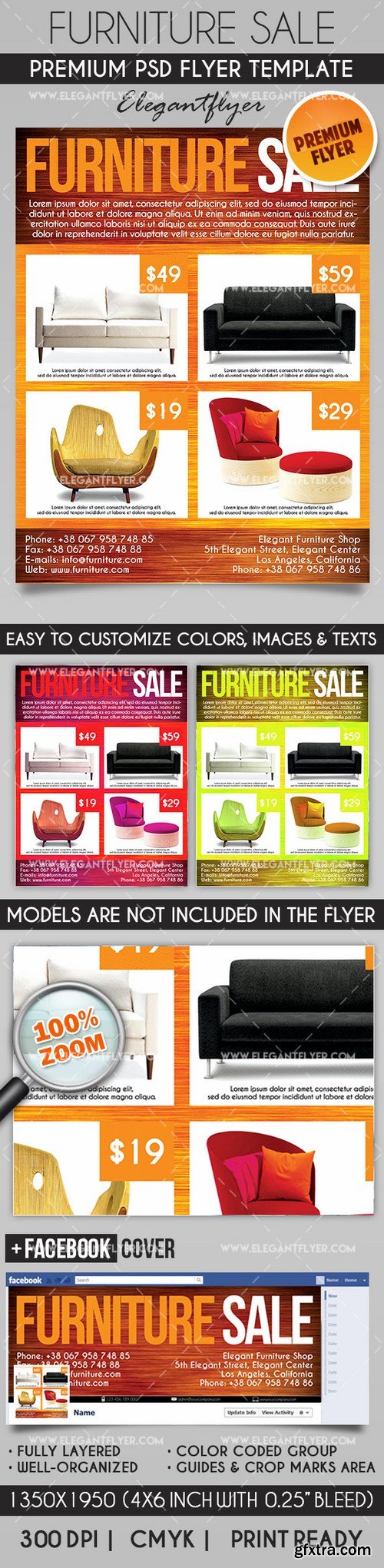 Furniture Sale – Flyer PSD Template + Facebook Cover